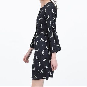 Zara crane print shift dress 🦢